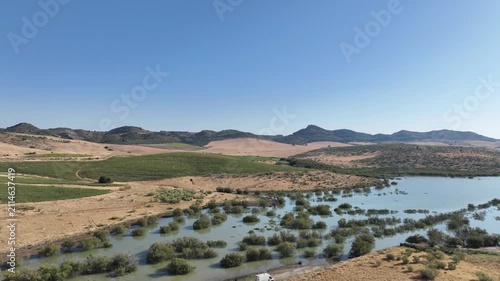 Cola del embalse del Guadalteba en la provincia de Málaga, Andalucía	