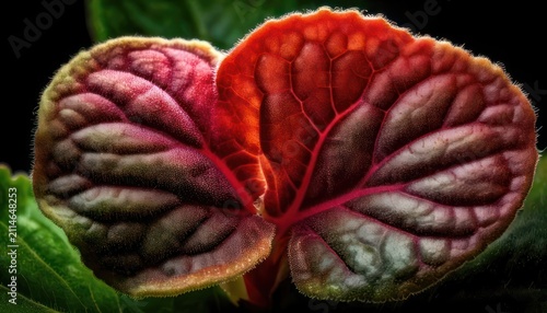 Vibrant Red Ripple Peperomia - A Close-Up of Textured Leaves.