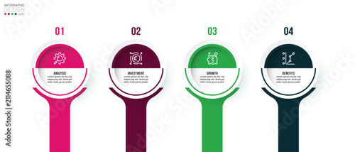 Template with step business infographic or option design.