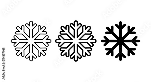 Snowflake Icons Set: Winter Symbols, Cold Weather Graphics, Frozen Elements, Ice Patterns