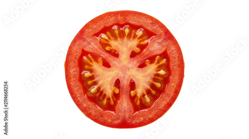 Red tomato slice on a transparent background PNG image file