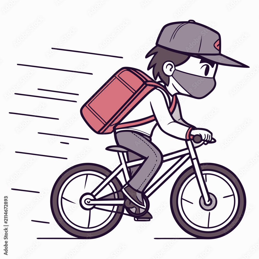 Fototapeta premium Bicycle Courier Ninja 1