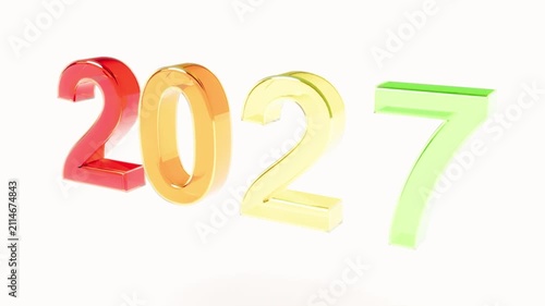 Color glass text 2027 new bg able to loop endless 4k