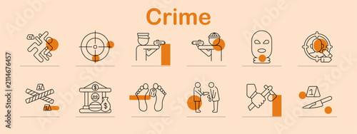 Konstfotografi Crime set icon
