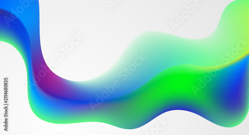Abstract blue and green liquid wavy shapes futuristic background. Glowing retro waves vector design