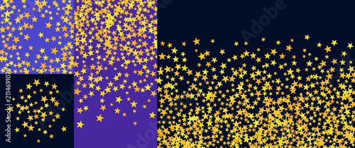 Fotografía Star confetti set combines four square and wide layouts with falling clusters
