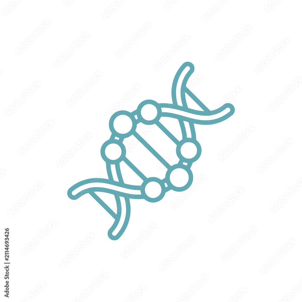 Fototapeta premium DNA double helix strand icon for science research.