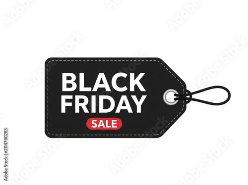 Black Friday Sale Tag Vector Illustration Isolated on Transparent Background