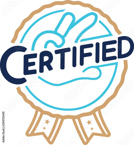 Certified Quality Badge Flat Vector Illustration
