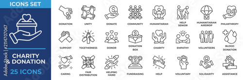 Canvastavla Charity and Donation Icons Collection Set