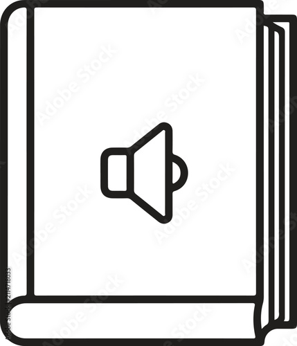 Audio Book Speaker Cover Line Art Vector Icon