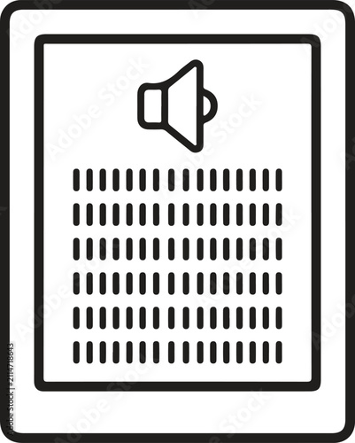 Audio Book Tablet Screen Line Art Vector Icon
