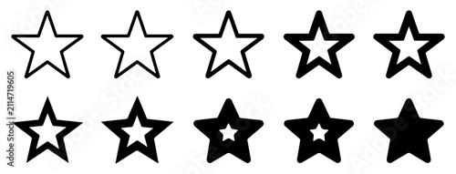 geometric star icon collection set