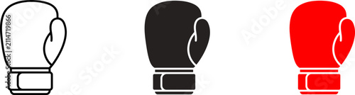 Boxing glove icon set sport fight equipment symbol vector illustration