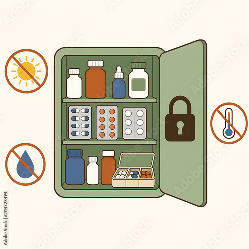 Locked Home Medicine Cabinet for Safe Medication Storage