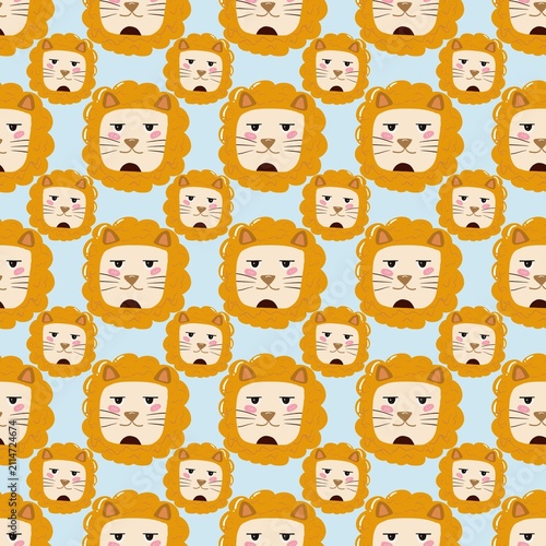 seamless pattern with funny faces