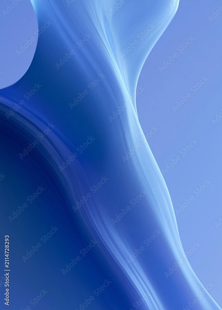 Naklejka premium Abstract digital art piece with a blue background. the background is a gradient of light blue and dark blue, creating a wave-like pattern.