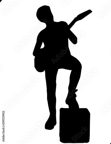 silhouette of a man with guitar