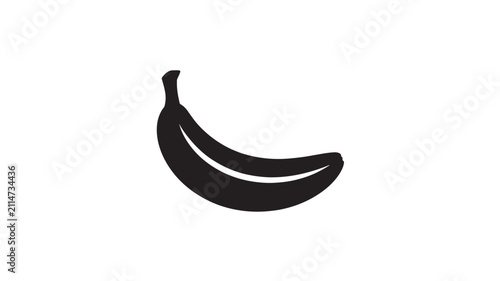 Banana fruit silhouette creates a clean and recognizable shape for dietary and health concepts.