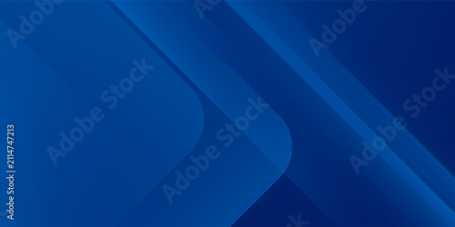Фотография Abstract blue background with glowing geometric lines