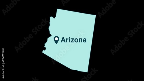 Arizona State map with location pin animation