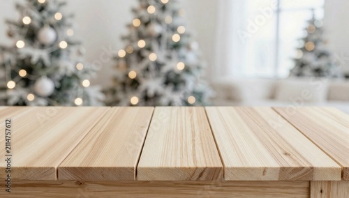 christmas tree on wooden table