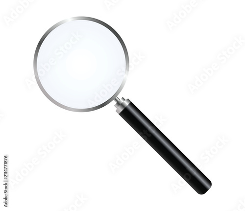 Realistic magnifying glass  isolated on white background for search design element vector stock illustration