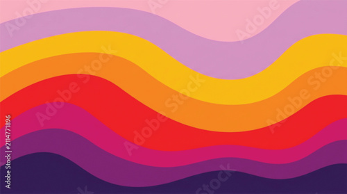 Bild auf Leinwand A colorful and wavy abstract pattern design with vibrant gradients and layered elements