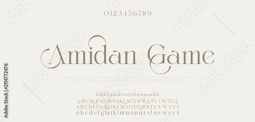 Foto Amidan Game Luxury wedding alphabet letters font with tails