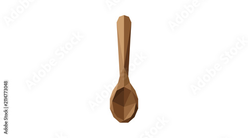 Geometric Wooden Spoon Low Poly Design