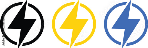 Obraz na plátně Lightning bolt icons