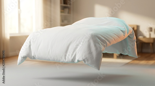 Cozy White Duvet Cover on a Bed in a Sunlit Bedroom Creating a Serene and Relaxing Atmosphere