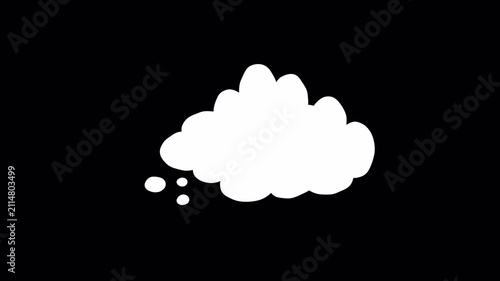 Dynamic thought fast bubble doodle animation alpha channel