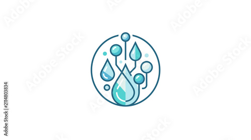 Abstract Digital Water Drop Circuit Technology Icon