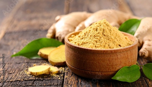 ginger root powder  in a bowl