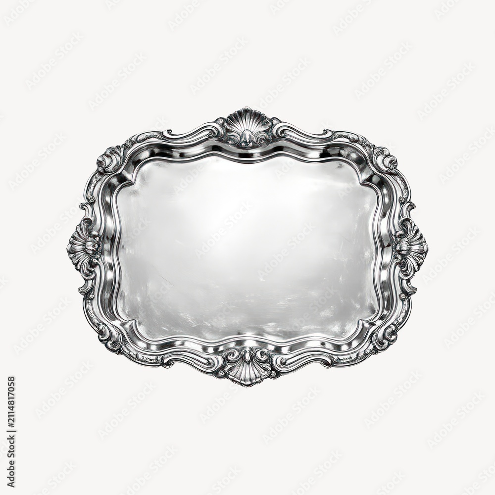 Obraz premium Elegant vintage ornate silver frame