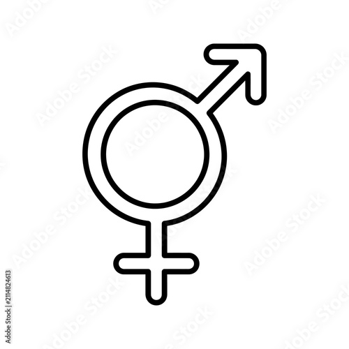 Transgender symbol graphic icon outline gender fluid love connection.