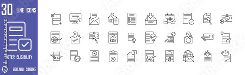 Foto Voter Registration and Eligibility Outline Icon Set