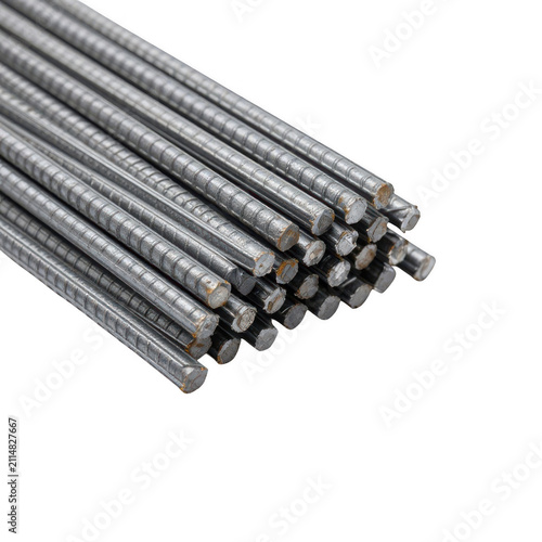 Bundle of industrial steel reinforcing bars