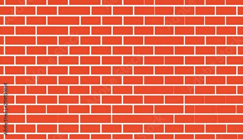 A red brick wall with white grout on a white background
