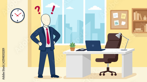 Foto Businessman contemplating or facing a problem in a modern office