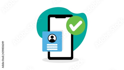 Smartphone screen showing identity verification process and successful checkmark