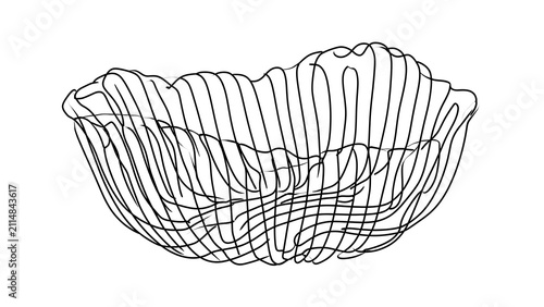 wire basket sketch white background.