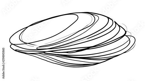Stack of empty plates on white background.