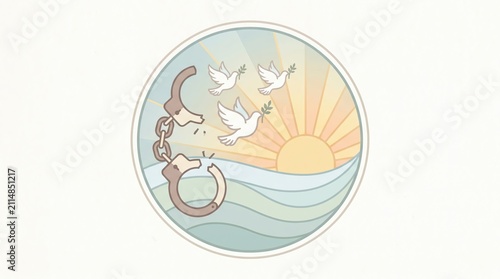 Symbol of Freedom and Hope in Pastel Colors
