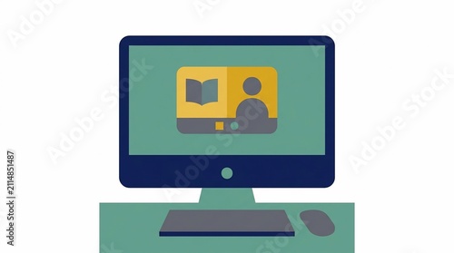 Online Learning Platform Featuring Educational Video Content Displayed on a Desktop Computer for Remote Education and Digital Skill Development 