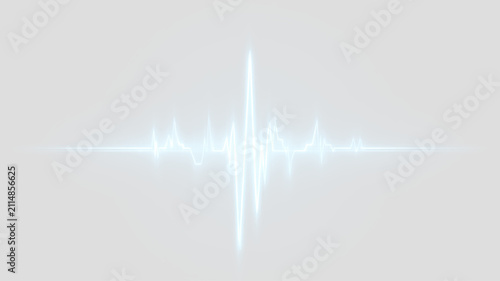 Fotografie Electrocardiogram Pulse Wave with Medical Heartbeat Rhythm and Lifeline Trace, V