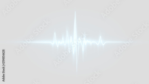 Obraz na płótnie Electrocardiogram Pulse Wave with Medical Heartbeat Rhythm and Lifeline Trace, V