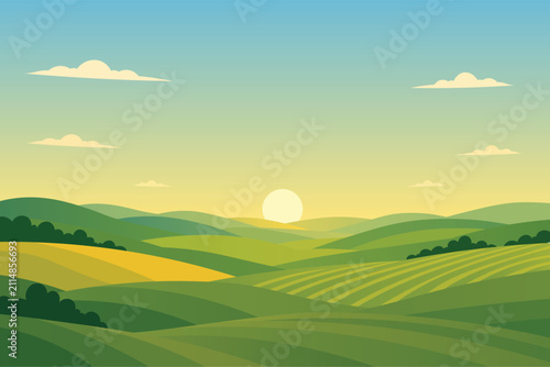 
Flat design natural landscape background