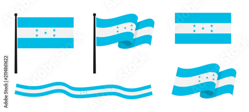 Foto Honduras flag vector collection